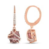 Gift Bant Tasarımlı Round Kesim Rose Altın Renkli Gümüş Küpe 2