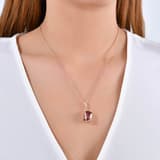 Gift Bant Tasarımlı Cushion Kesim Rose Altın Renkli Gümüş Kolye 3