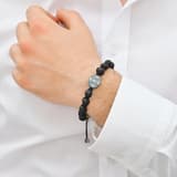 Santa Claus Anchor Cross Symbol Knitted Silver Bracelet 3