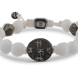 Santa Claus Anchor Cross Symbol White Knitted Silver Bracelet 2