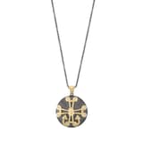 Santa Claus Yellow Anchor Cross Santa Claus Design Silver Necklace 1