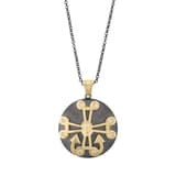 Santa Claus Yellow Anchor Cross Santa Claus Design Silver Necklace 2