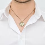 Santa Claus Yellow Anchor Cross Santa Claus Design Silver Necklace 3