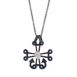 Santa Claus Anchor Cross Shaped Santa Silver Necklace 2