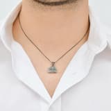 Santa Claus Anchor Cross Shaped Inscription Silver Necklace 3