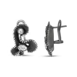 Soul Dance Model-2 Northern Lights Motif Black Silver Earrings 1