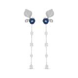 Eclat Blue Bud Silver Earrings 2