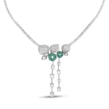 Eclat Collection Green Bud Silver Necklace 1