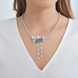 Eclat Collection Green Bud Silver Necklace 3