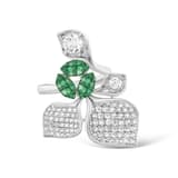 Eclat Collection Green Bud Silver Ring 2