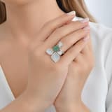 Eclat Collection Green Bud Silver Ring 3