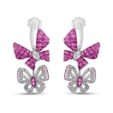 Eclat Collection Pink Butterfly Silver Earrings 2