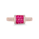 Eclat Pembe Silindir Rose Altın Renkli Gümüş Yüzük 2