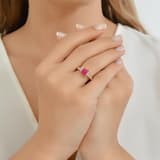 Eclat Pembe Silindir Rose Altın Renkli Gümüş Yüzük 3