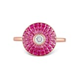 Eclat Collection Pink Rose Gold Plated Small Silver Ring 2
