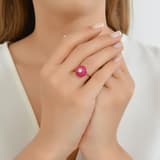 Eclat Collection Pink Rose Gold Plated Small Silver Ring 3
