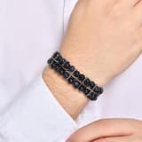 Shamballa Double Row Shimmering Navy Stone Silver Bracelet 2