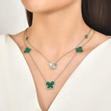 Lucky Gems Koleksiyonu Malahit Taşlı Katmanlı Kelebek Gümüş Kolye 3