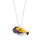 Dream Jungle Collection Colorful Stone Tropical Fish Silver Necklace 2