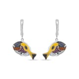 Dream Jungle Collection Colorful Stone Tropical Fish Silver Earrings 2