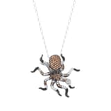 Dream Jungle Collection Brown Stone Octopus Silver Necklace 1