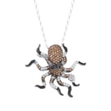 Dream Jungle Collection Brown Stone Octopus Silver Necklace 2