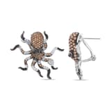 Dream Jungle Collection Brown Stone Octopus Silver Earrings 1