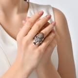 Dream Jungle Collection Stone-Embellished Realistic Octopus Silver Ring 3