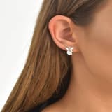 White Drreams Model-11 Çiçek Tasarımlı Gümüş Küpe 3