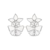White Dreams White Enamel Flower and Butterfly Figure Silver Earrings 2