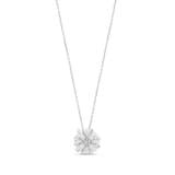 White Dreams White Enamel Zircon Stone Centered Flower Silver Necklace 2