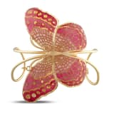 Le Jardin Collection Yellow Plated Large Butterfly Figure Semi-Transparent Orange 2