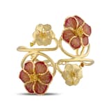 Le Jardin Collection Handcrafted Orange Enamel and Yellow Plated Design Bracelet 2