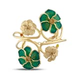Le Jardin Collection Yellow Plated Floral Green Enamel Silver Bracelet 2