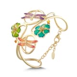 Le Jardin Yellow Plated Colorful Enamel Dragonfly and Flower Figured Bracelet 1