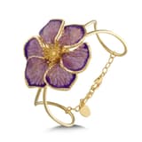 Le Jardin Yellow Plated Large Floral Motif Semi-Transparent Purple Enamel Bracelet 1