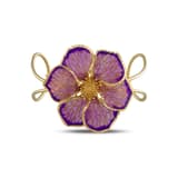 Le Jardin Yellow Plated Large Floral Motif Semi-Transparent Purple Enamel Bracelet 2