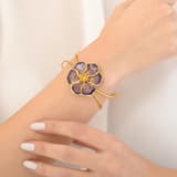 Le Jardin Yellow Plated Large Floral Motif Semi-Transparent Purple Enamel Bracelet 3