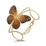 Le Jardin Yellow Plated Large Butterfly Figured Enamel Women's Bangle Bracelet 1
