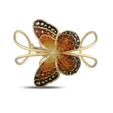 Le Jardin Yellow Plated Large Butterfly Figured Enamel Women's Bangle Bracelet 2