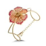 Le Jardin AltSarın Plated Large Floral Motif Transparent Pink Enamel Bracelet 1