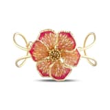 Le Jardin AltSarın Plated Large Floral Motif Transparent Pink Enamel Bracelet 2