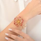 Le Jardin AltSarın Plated Large Floral Motif Transparent Pink Enamel Bracelet 3