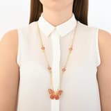 Le Jardin Yellow Plated Large Butterfly Figured Orange Enamel Women's Necklace 3