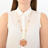 Le Jardin Yellow Plated Large Floral Motif Semi-Transparent Orange Enamel Necklace 3