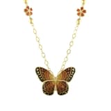 Le Jardin Handcrafted Chain Semi-Transparent Enamel Detail Butterfly Silver Necklace 2