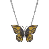 Le Jardin Anthracite and Yellow Enamel Stone-Embellished Large Butterfly Women's Necklace 1