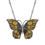 Le Jardin Anthracite and Yellow Enamel Stone-Embellished Large Butterfly Women's Necklace 2