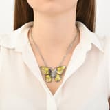 Le Jardin Anthracite and Yellow Enamel Stone-Embellished Large Butterfly Women's Necklace 3