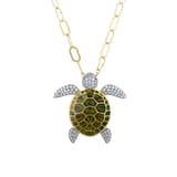 Dream Jungle Collection Yellow Plated Pave Stone Sea Turtle Silver N 1